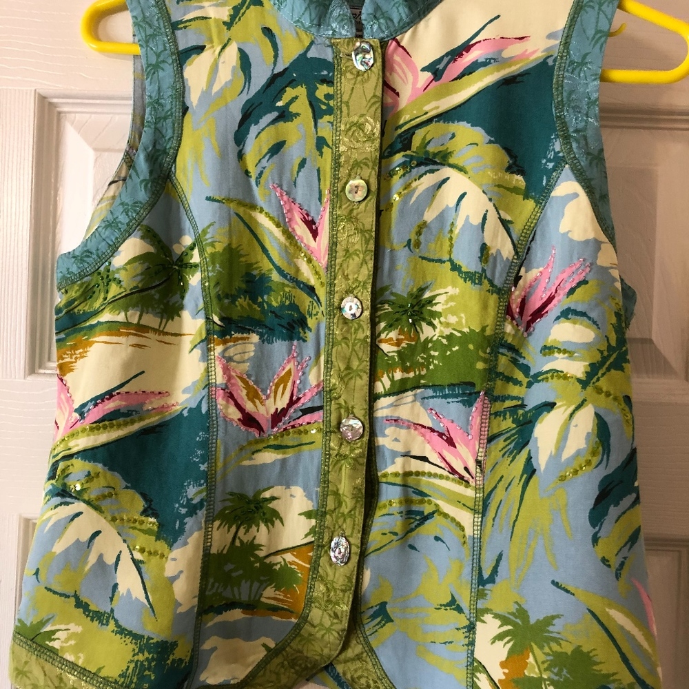 FAITH Resortwear sleeveless top Size M BLING!